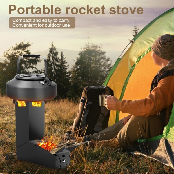 072570796ada2eee Uniflasy Portable Rocket Stove for Cooking, Wood Burning Mini Stove with Storage Bag, Ideal for Outdoor Cooking, Camping, Backyard BBQ, and Hiking, Durable and Compact Camping Stove