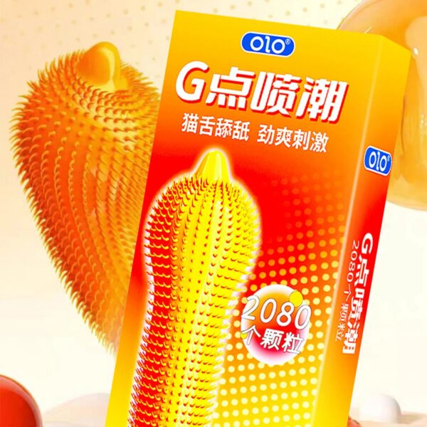 073897d37cb3f8be 6PCS/Box Female G-spot Vaginal Stimulation Condoms Adult Sex Products Extra Sensitive Penis Sleeve Ribbed Dotted Spike Condom