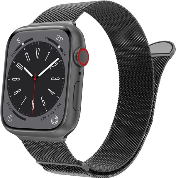Marge Plus for Apple Watch Band Series Ultra 8 7 6 5 4 3 2 1 SE 38mm 40mm 41mm 42mm 44mm 45mm 49mm Women and Men, Stainless Steel Mesh Loop Magnetic Clasp Replacement for iWatch Bands