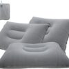 2 Pack Ultralight Inflatable Pillow Small Squared Flocked Fabric Air Pillow for Beach Hiking,Camping,Traveling,Napping,Desk Rest,Neck &Lumbar Support(Gray)