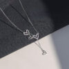 Sterling Sier Hollow Heart Necklace Sparkling Diamond Tassel Pendant Women's Clavicle Chain Wedding Jewelry Accessories
