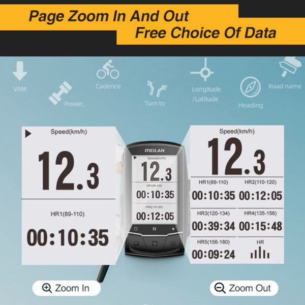 07491944c4841697 MEILAN M1 Bike Computer GPS 2.6-inch Screen Cycg Wireless Speedometer Tracker Odometer Road MTB Bicycle Navigation ANT+
