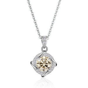 07545c5364165201 JoyceJelly 6.5mm 1ct Moissanite Necklace For Women S Sterling Sier Jewelry Lab Created Diamond Pendant Clavicle Chain Gift