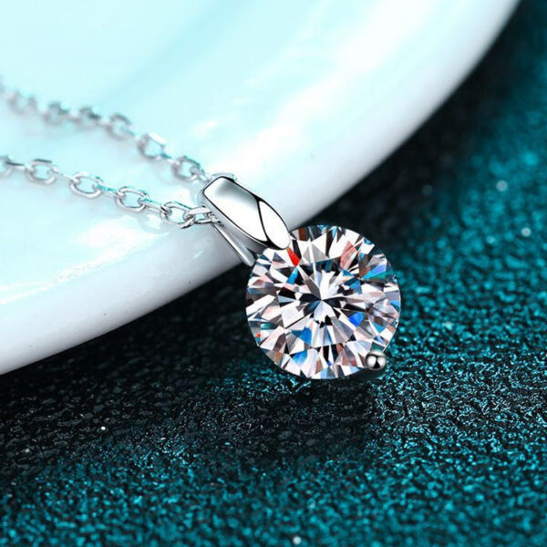 075afe9bcc32ceba Smyoue 1-3CT 9MM Real Moissanite Necklace Sterling Sier Round Brilliant Cut Lab Created Diamond Pendant for Men Women Box