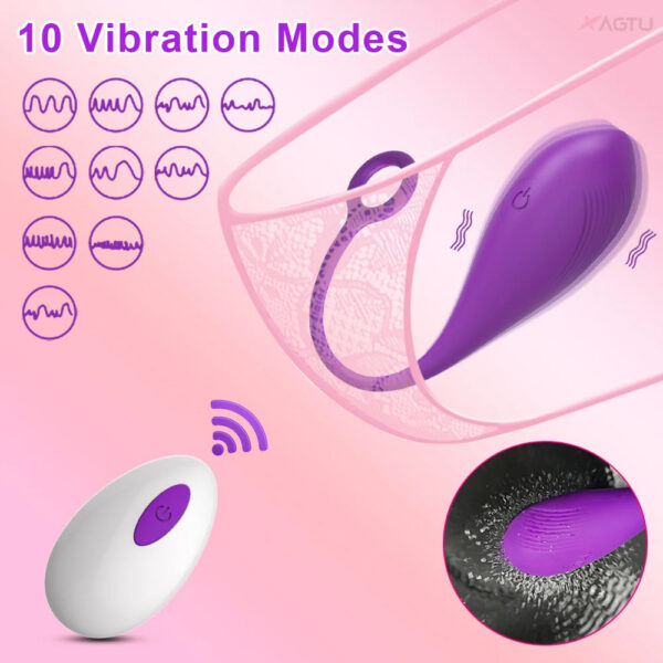076acf8827e91ce4 Wireless remote control vibrator for women, clitoral G-spot orgasm stimulator, vibrating love egg, adult female wearable sex toy