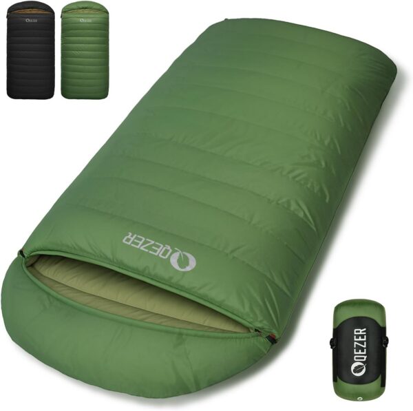 077342a29a4e83de QEZER XXL Down Sleeping Bag,230cm x 100 cm Extra Large Sleeping Bag Lightweight and Warm for 3~4 Seasons Adults Outdoor Camping, Hiking and Backpacking