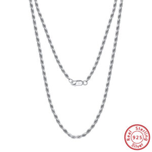 0786f03a75d5f755 ORSA JEWELS Sterling Diamond-Cut Rope Necklace for Women Men Fashion Sier Neck Chain Jewelry SC29