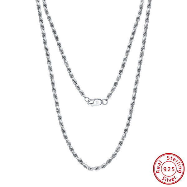 0786f03a75d5f755 ORSA JEWELS Sterling Diamond-Cut Rope Necklace for Women Men Fashion Sier Neck Chain Jewelry SC29