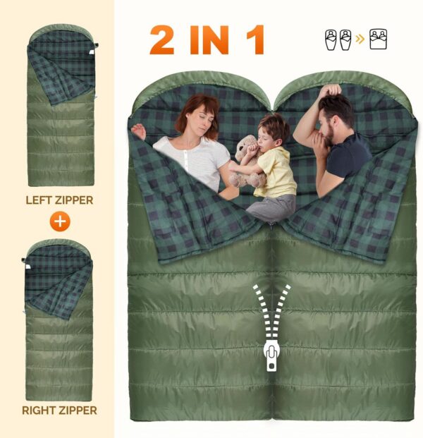 078c0187a5e4b79d Poepore XXL Schlafsack Outdoor für Erwachsene 3–4 Jahreszeiten Flanell Schlafsäcke Camping Winter Deckenschlafsack mit Aufbewahrungstasche Wasserdichter und Warmer 230 x 90CM