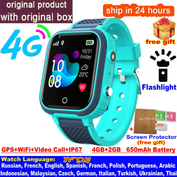 0799d97db5d5e2e0 LT21 4G Smart Kids GPS WIFI Video Call SOS IP67 Waterproof Child Smartwatch Camera Monitor Tracker Location Phone Watch