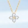 EWYA Real 0.4ct Clover Moissanite Pendant Necklace for Women Party S Sterling Sier Diamond Chain Necklaces Fine Jewelry