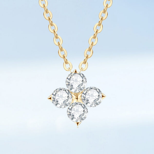 EWYA Real 0.4ct Clover Moissanite Pendant Necklace for Women Party S Sterling Sier Diamond Chain Necklaces Fine Jewelry