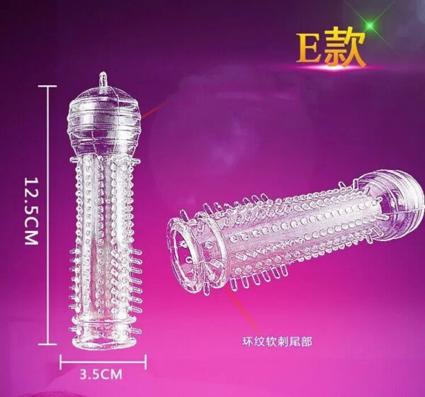 07a7e1437a898c48 Spike Penis Sleeve Reusable Condoms Sex Toys for Men Delay Ejaculation Penis Sleeve Contraception Cock Ring Extender 남성전용기구