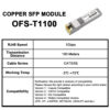OPTFOCUS 1Gbps RJ45 SFP Module 1000M Fiber to Ethernet Transceiver Full Compatible Copper Cable Support CAT5 Ethernet Network