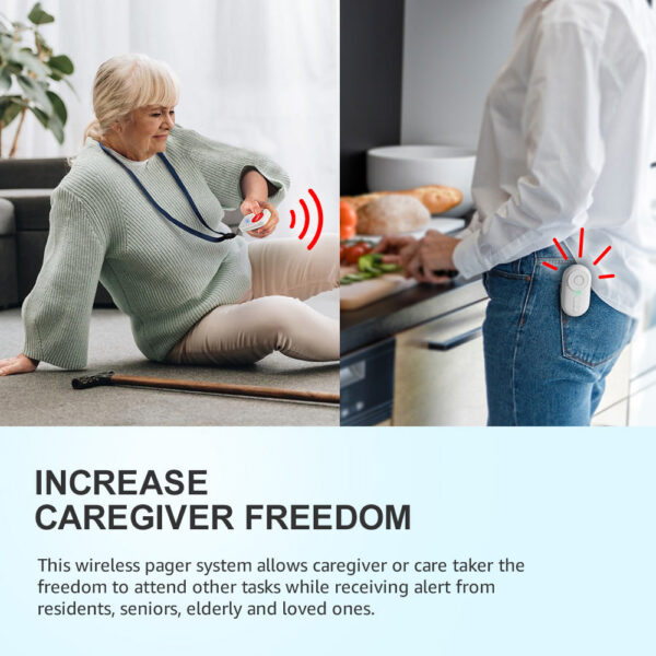 07bf023bfa5e5263 Caregiver Pager Wireless Nurse Buttons Elderly Monitoring SOS Alert System Portable Alarm Call Bell for Nursing Home