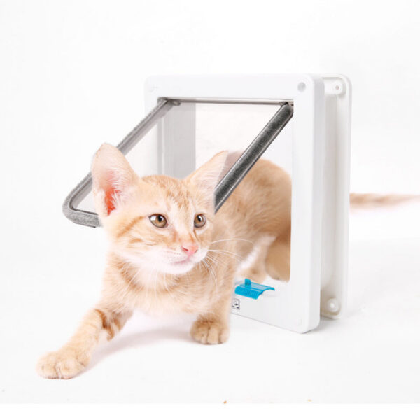 with 4 Way Lock Security Flap for Dog Kitten Small Pet Door Kit Cat Puppy Safety Gate S/M/L 5 Colors
