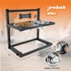 SHAINFUN Elevated Dog Bowls for Medium Dogs and Cats - Raised Cat or Dog Bowl Stand with Adjustable Height and Two Stainless Steel Food Bowls - Ideal for Medium and Small Dogs and Cats.