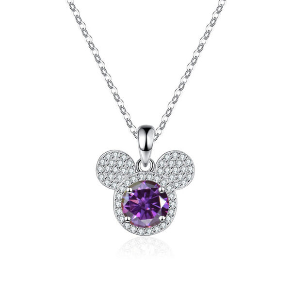 07f982d0c54ad2e7 JoyceJelly S Sterling Sier Pendant 1 Carat Moissanite Diamond Necklace Women's Fashion Jewelry Rat Head Mouse