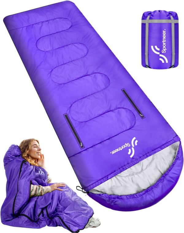 080c0aef1d4e2263 Sleeping Bag for Adults 220×85cm, 3-4 Season Warm & Cool Weather Sleeping Bag with Zippered Holes for Adults & Kids Camping,Traveling, Music Festival and Outdoors,1.9KG
