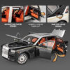1:18 Rolls-Royce Phantom Car, Zinc Alloy Pull Back Diecast Car with Sound and Light, Realistic Modeg Model Toy