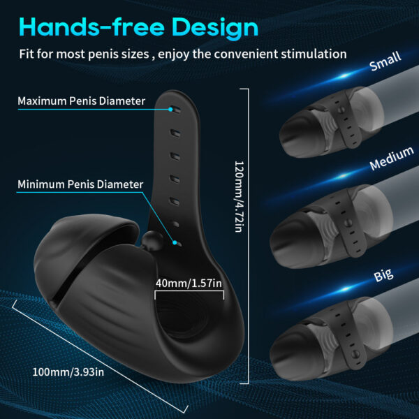 Adjustable Male Masturbator Vibrator Delayed Ejaculation Glans Trainer Massage Exerciser Adult Sex Toy For Men App Control