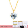 Stylever Certified Moissanite Diamond Classic Round Pendant Necklace for Women Sterling Sier Chain Wedding Jewelry