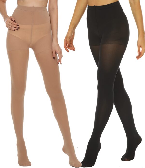 0849251cd9c45d59 MANZI Women's 2-6 Pairs Opaque Control Top Tights Comfort Stretch 70 Denier Pantyhose