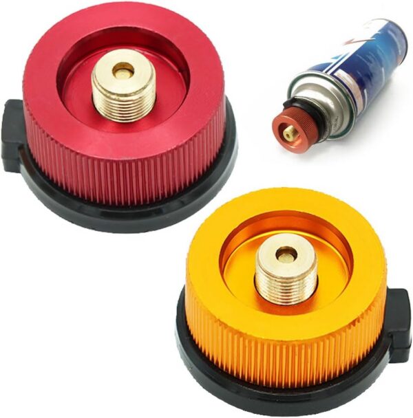 Camping Nozzle Bottle Convert Adapter Connector Stove Connector for Camping Gas Butane Canister to Screw Gas Cartridge Gas Canisters for Camping Stove （Long Tube)