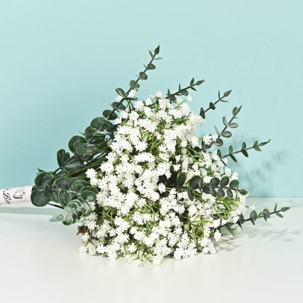 Yastouay Babys Breath Artificial Flowers, 12Pcs Fake White Babys Breath Flowers Artificial Bulk, Real Touch Faux Babies Breath Gypsophila Bouquet for Wedding Floral Arrangement Party Decor