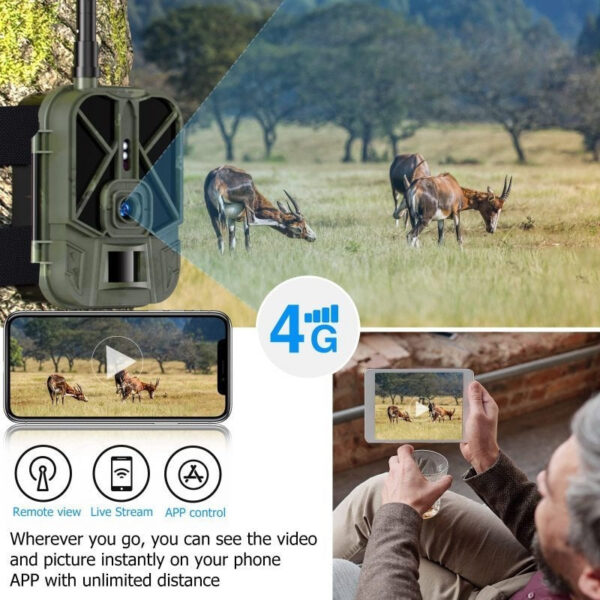 0867bbe69ed100d8 4G 4K 36MP Wildlife APP Video Photo Hunting Trail Camera Invisible IR LED Night Vision 120 Detection IP66 Waterproof Cam