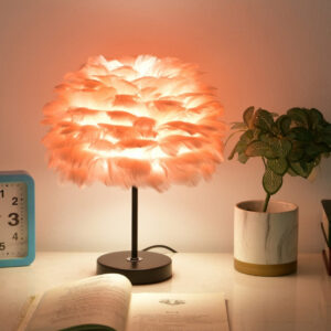 086b826f9681e410 LED Nordic Style Romantic Bedside Lamp Wedding Goose Feather Table Light Living Room Bedroom Hotel Decoration