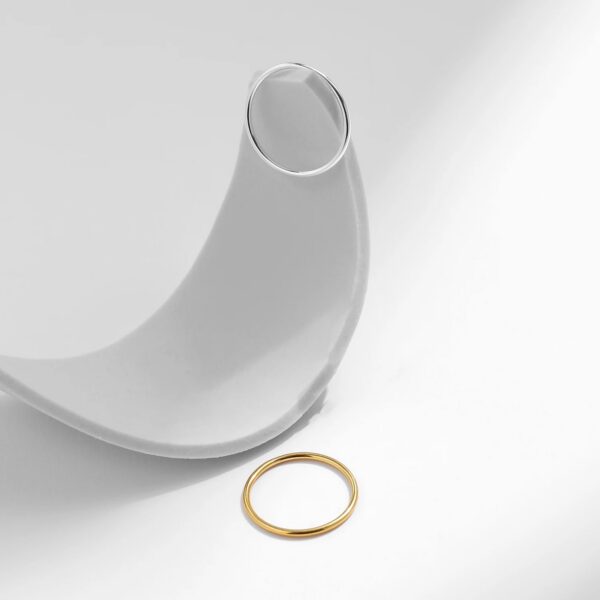 086d40e1de17560a MODIAN 925 Sterling Silver Minimalist Thin Stackable Fashion Rings Classic Gold Color Fine Jewelry For Women Girl Party Gifts
