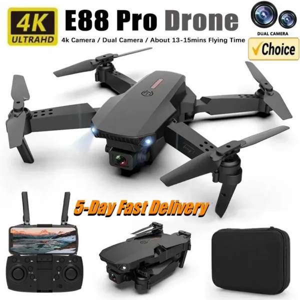 New E88Pro Drone 4K Professinal With 1080P Wide Angle Dual HD Camera Foldable RC Helicopter WIFI FPV Height Hold Apron Sell