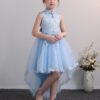 New Design Kids Dress For 4-12 Girls Wedding Party Tailing Tulle Elegant Princess Sleeveless Children’s Dresses