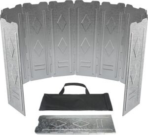 0889b2a908f59995 Sexyhot 10 Plates Camp Stove Wind shield, Extra large Stainless Steel Folding Camping Cooker, Wind Screen Windbreak With a Storage Bag for camping, Picnic, Cooking(150x50cm)