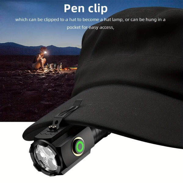 088af970a16eb28f High Power Led Flashlights MINI Torch With 3 LED and Powerful Magnet Self-defense Lamp 5 Lighting Modes Bright Outdoor Lights
