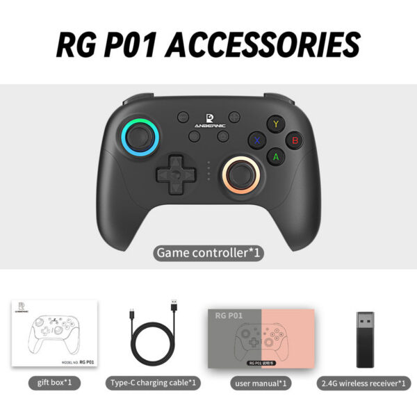 08904c1fde75d867 ANBERNIC RG P01 RGP01 Gamepad Wired Wireless Bluetooth RGB Hall Effect Joystick XBOX Game Controller for PC Android IOS Steam