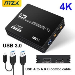 0895577fa08b8228 MZX Video Capture Card Board USB 3.0 4K HDMI-compatible A Type C 60fps 1080P Loop-Out 30Hz Recorder Grabber Audio OBS Game Live