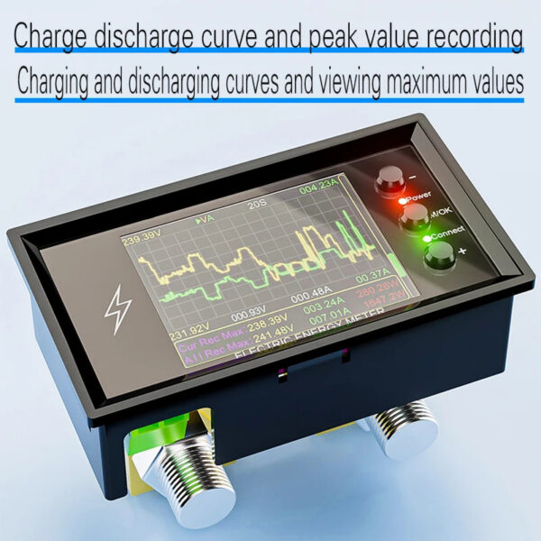 089b593e24e15e98 CW20 DC0-420V WiFi Tuya Smart Digital Lithium Battery Capacity Detection Tester DC Display Voltage Current Power Coulomb Meter