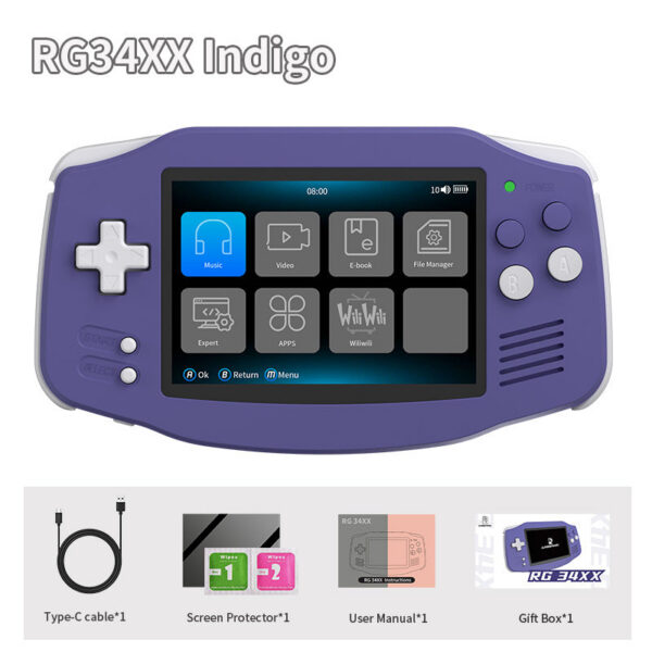 ANBERNIC RG 34XX Handheld Game Console 3.4” IPS 720*480 Screen ux 64-bit 3500mAH Bluetooth RG34XX Retro Video Gaming Players