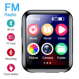08b9ac711fa68ff6 MP3 Music with Bluetooth 5.4 HiFi MP4 Walkman Full Touch Screen Built-in Speaker Recorder Camera Video Player FM/E-book