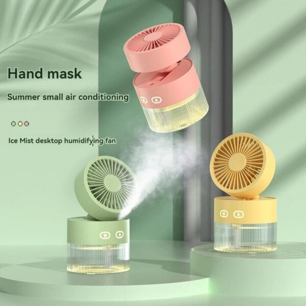 08cc79524cdc33d9 Water Coog USB Mini Small Desktop Turbo Foldable Cold Air Humidifier Spray Fan
