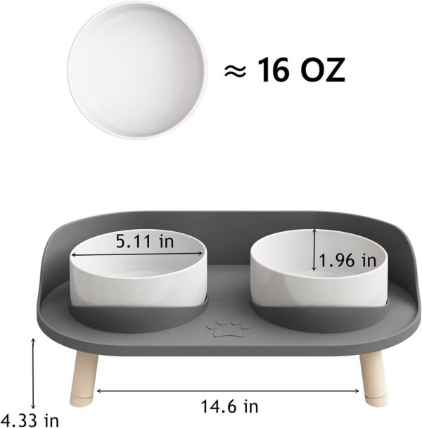 08d604a76ebafd7a Cat Food Bowls, Elevated Ceramics Dog Cat Bowls Stand with No-Spill Design,3 Adjustable Heights Anti Vomiting Cat Water Bowl,5 inches Raised Bowl for Medium and Small Size Dog Cats