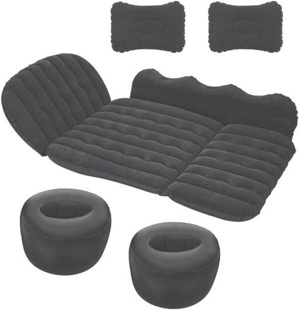 Luxury Air Mattress Car Sleeping for Dodge Ram 1500 Classic Model/3500 Jump Seat, 3 Min Fast Blow up, Inflatable Car Air Mattress Back Seat Bed for Home Car Travel Camping,C Grey