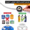 Hikenture Gaskocher mit Piezozündung, Winddichter Camping Kocher 3500W, Faltbarer Campingkocher Gasbrenner für Coleman Primus Kartusche, Kocher Gas Windschutz mit Tragebox für Hiking, Picnic, Outdoor