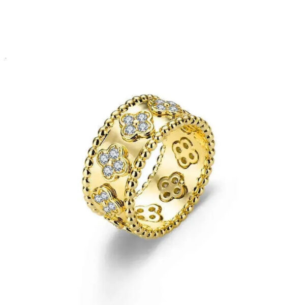 08fa30287751d18c 2024 four leaf clover cleef ring kaleidoscope rings For Women Gold sier diamond nail Ring Rings Valentine Party designer jewelryQ3
