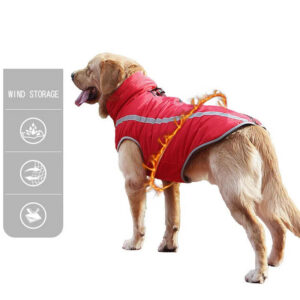Waterproof Clothes for Large Dogs Winter Warm Big Jackets Padded Fleece Pet Coat Safety Reflective Design Dog Clothing