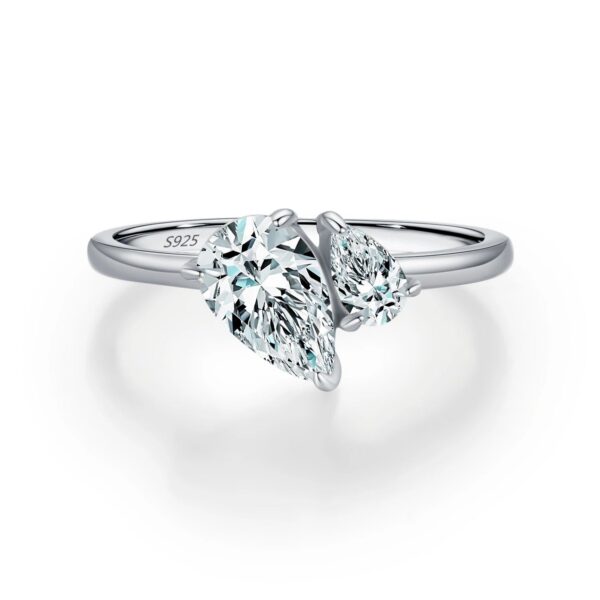 MODIAN Real 925 Sterling Silver Sparkling Water Drop Interweaving Dazzling Clear Pear CZ Finger Rings For Women Fine Jewelry