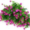 0912bd70b63cadc2 24 Bundles Outdoor Artificial Flowers UV Resistant Fake Boxwood Plants, Faux Greenery for Indoor Outside Hanging Plants Garden Porch Window Box Home Wedding Farmhouse Décor (Magenta)