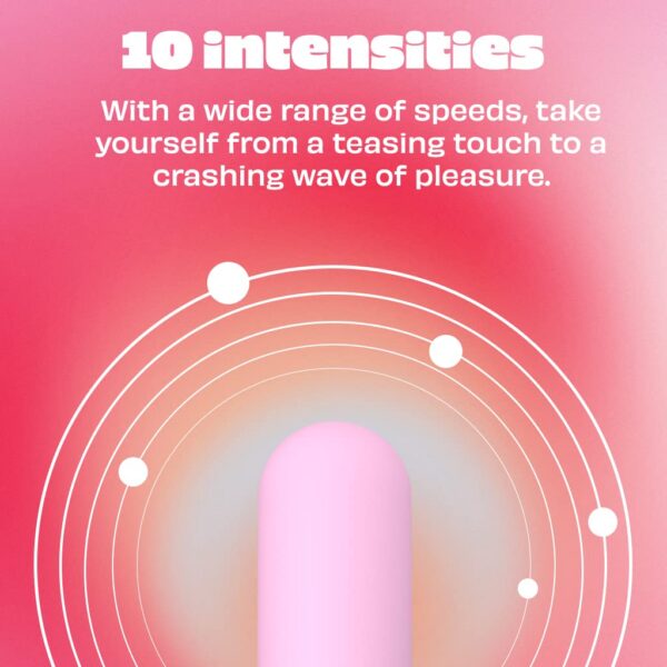 10-Mode Waterproof Micro Mini Vibrator Body Safe Silicone Rechargeable, Portable, Quiet, Slim Massager for Women & Couples Finger Size - Light Pink